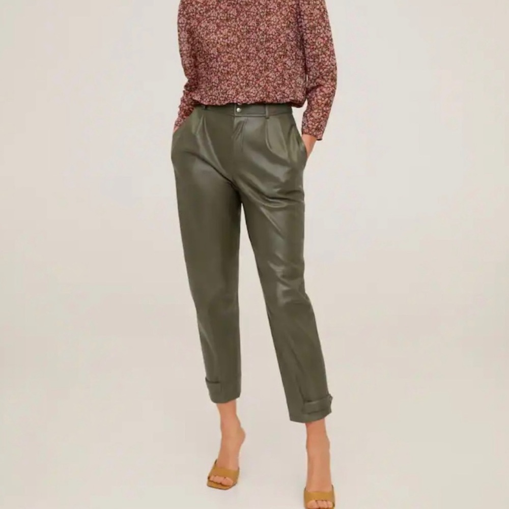 COPY - Mango faux leather high waist pants. Size US4